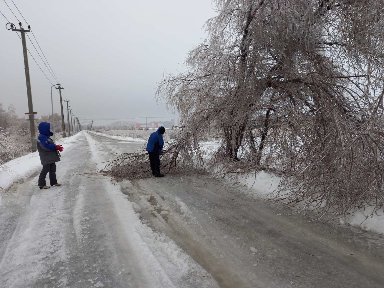 Непогода обесточила поселок в Саратовской области
