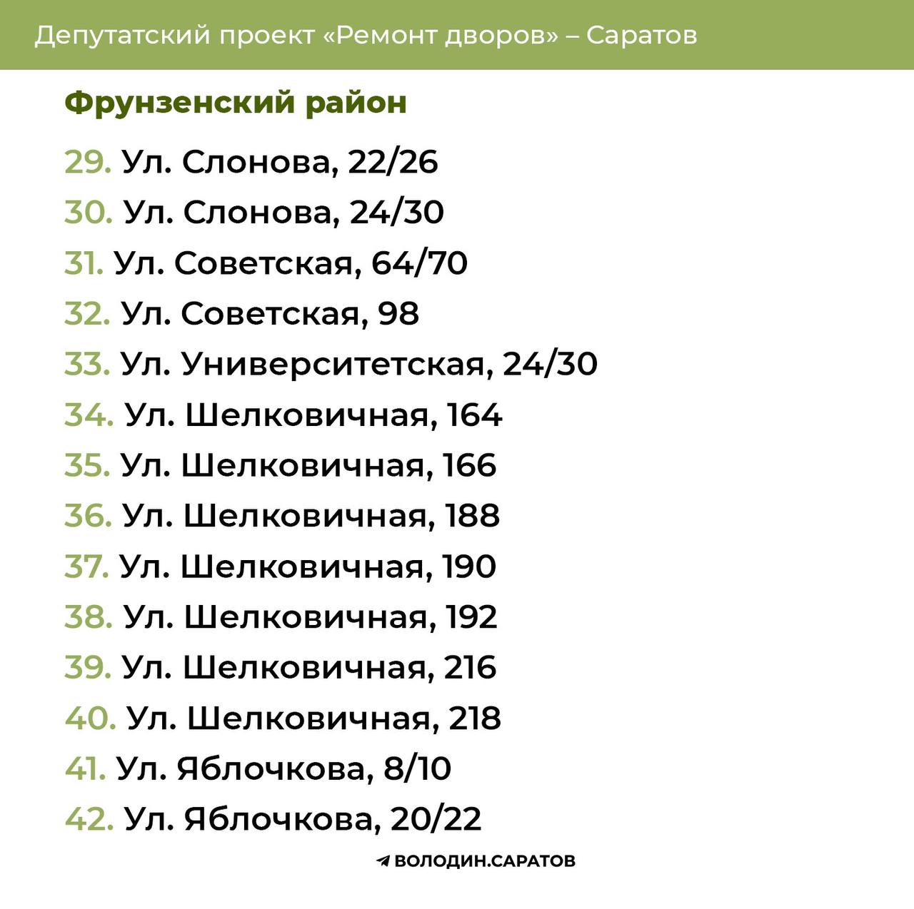 Адреса Фрунз района