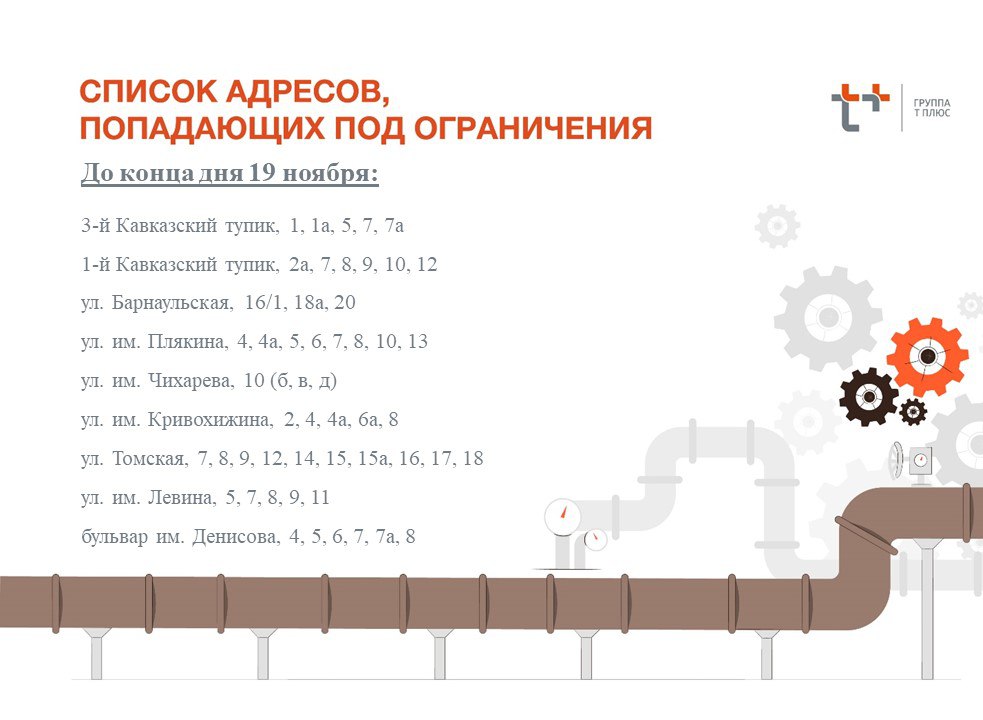 Отключение отопления 19 ноября