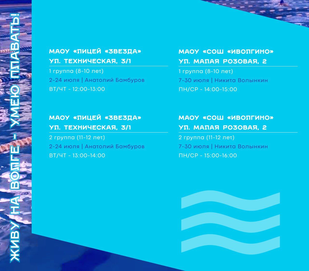 занятия по плаванию (2 этап)