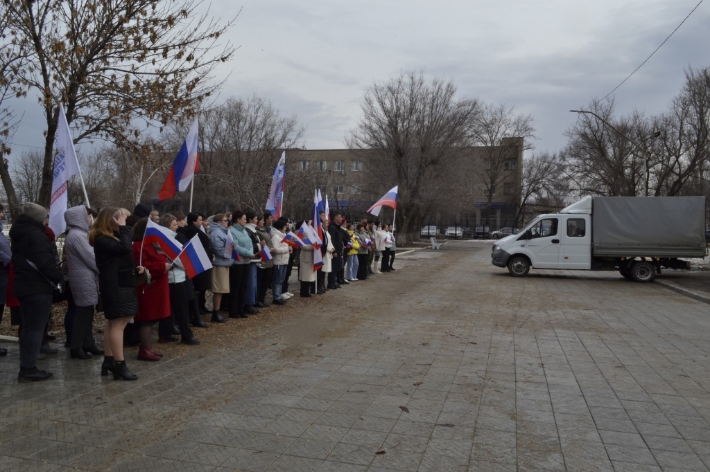 Проводы гумконвоя на СВО из Ершова