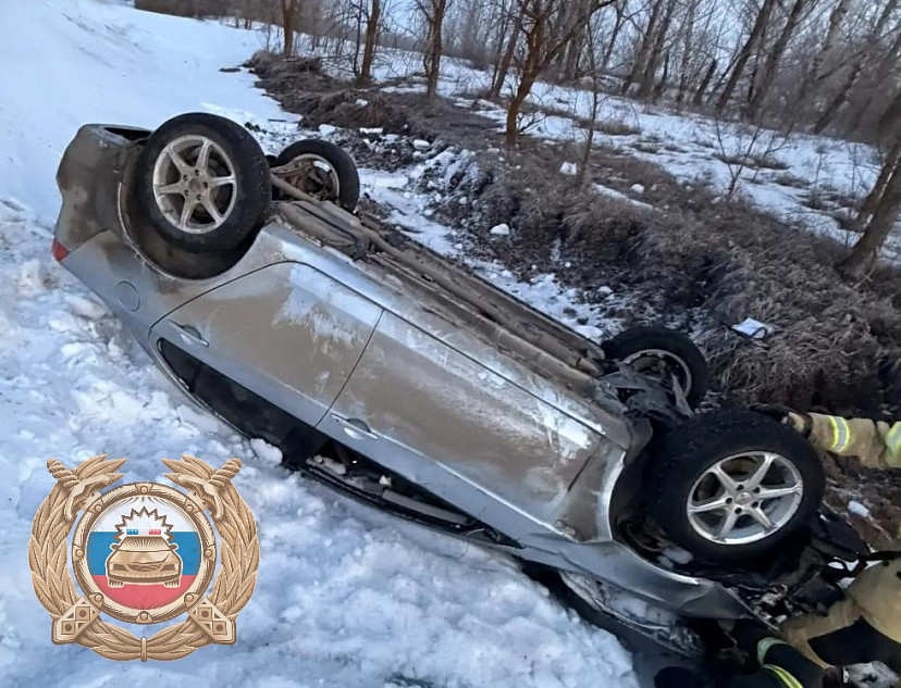 У саратовского райцентра иномарка вылетела в кювет: пострадала молодая девушка