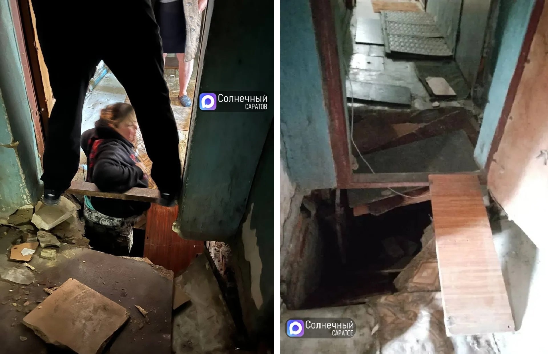 В аварийном саратовском общежитии обрушились полы, женщина провалилась в дыру
